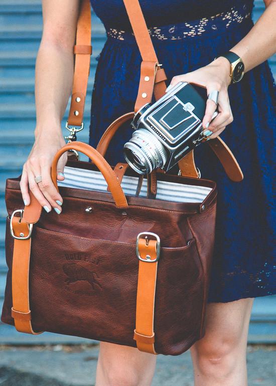 RCB01-BR-SI Roamographer | An American Bison Leather Camera Bag