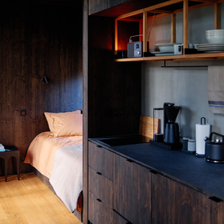 Cozy cabin interior in Sweden