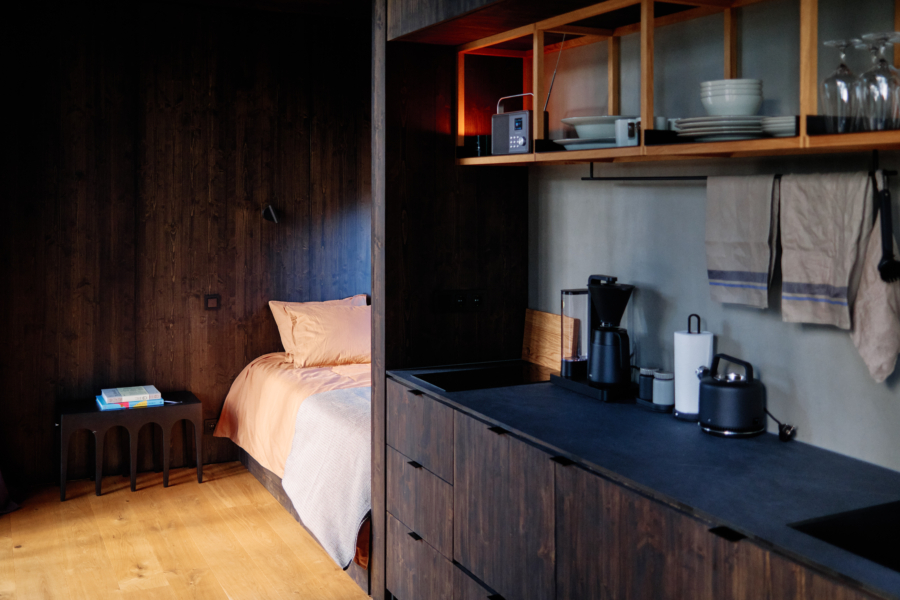 Cozy cabin interior in Sweden