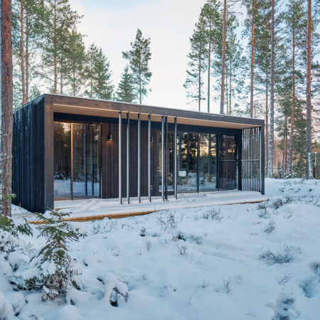 Forest trails near cabin in Sweden